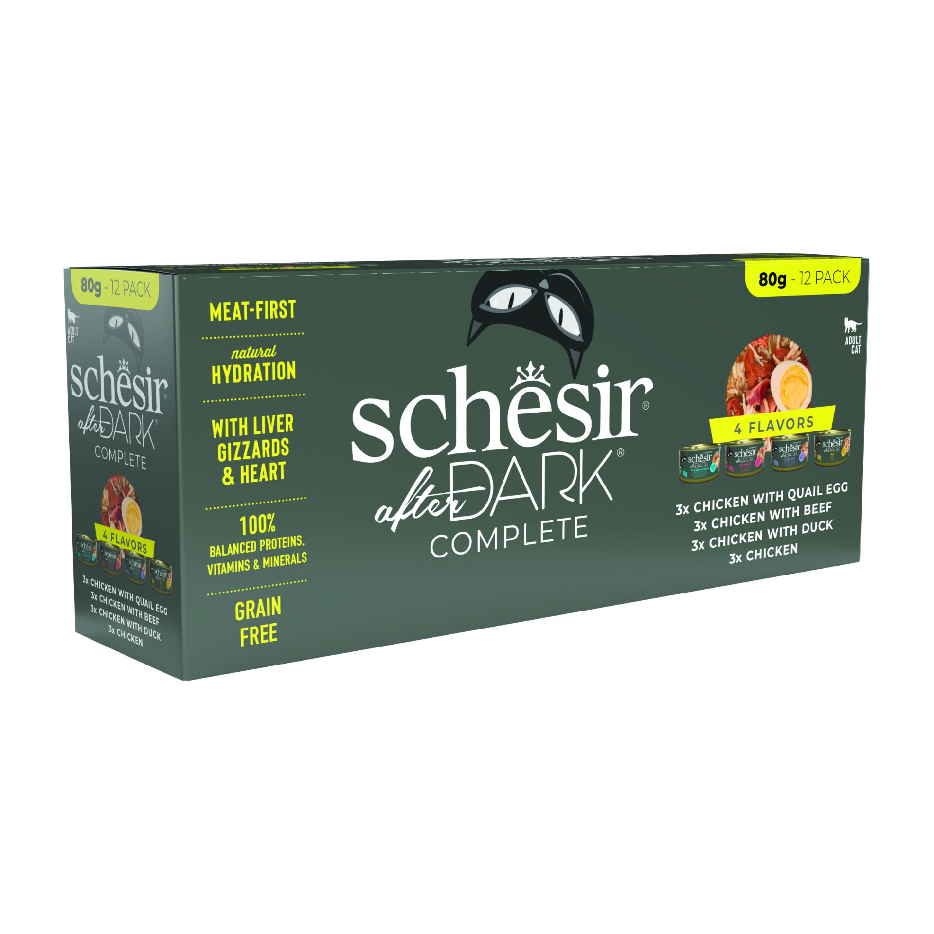 Schesir After Dark  multipakk puljongis märgtoit kassidele 12x80g