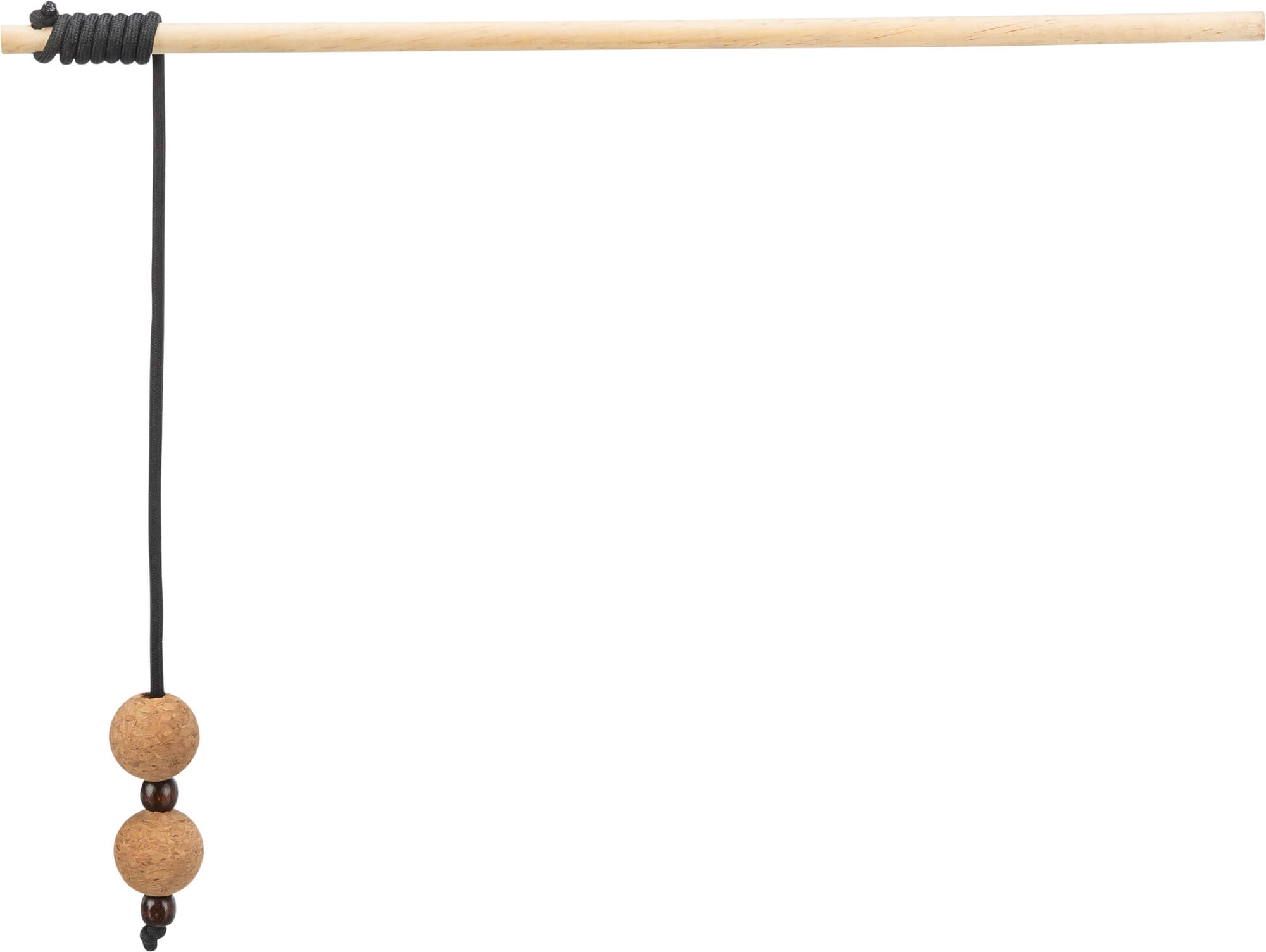 Игрушка для кошки CityStyle playing rod with balls, wood/cork, 40 cm