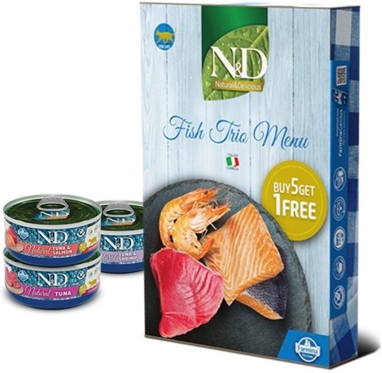 Farmina N&D Natural Cat Fish Trio Menu 6x80g