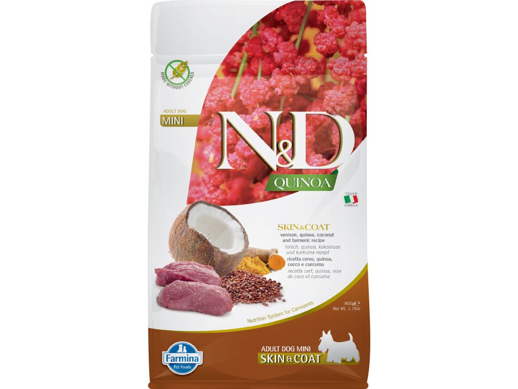 Farmina N&D QUINOA Skin/Coat Venison&Coconut Dog Mini 800g