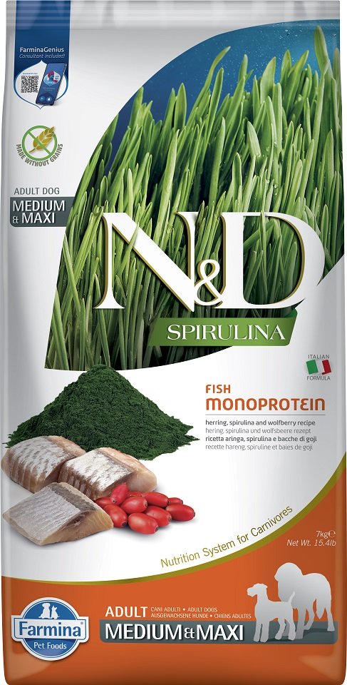 Farmina N&D Spirulina Wolfberry&Herring Adult Dog Medium/Maxi 7kg