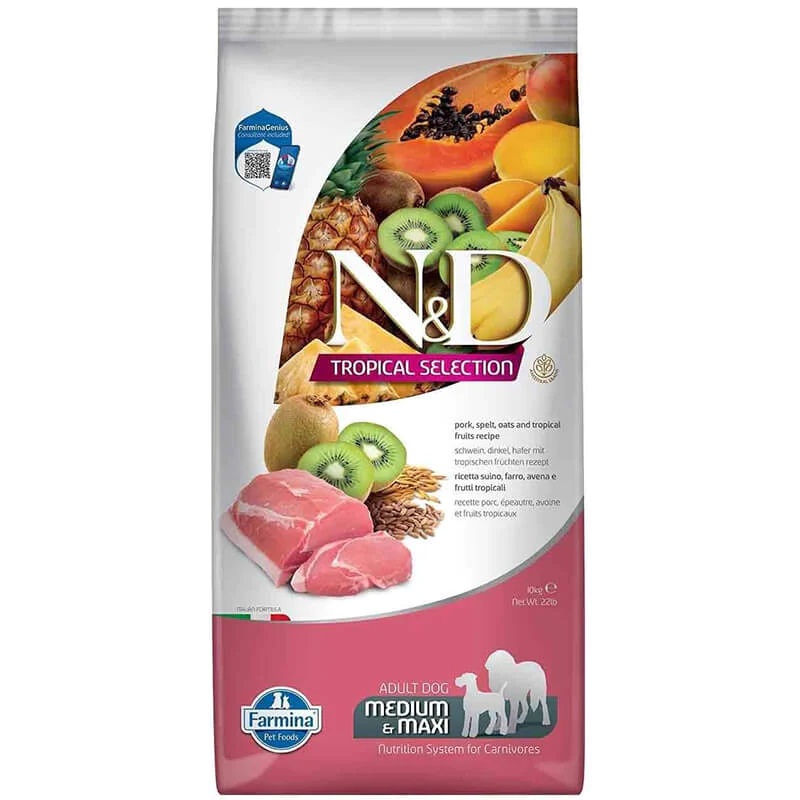 Farmina N&D Tropical Selection Dog Pork/Spelt/Oats Adult Medium/Maxi 10kg