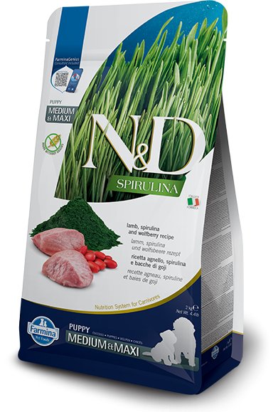 Farmina N&D Spirulina Puppy Wolfberry&Lamb Medium/Maxi 2kg