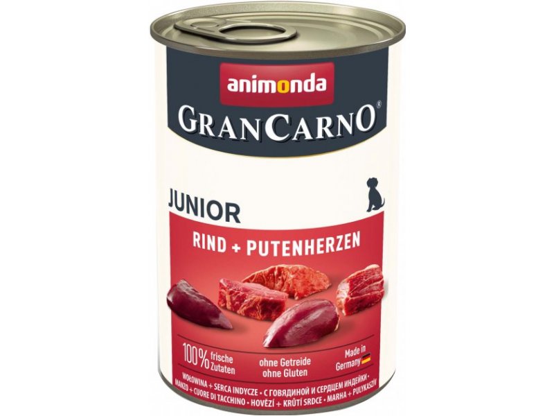 ANIMONDA GranCarno Dog Junior loomaliha+kalkunisüda 400g