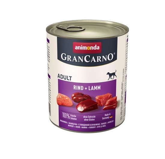 ANIMONDA GranCarno Dog Adult loomaliha+lammas 800g