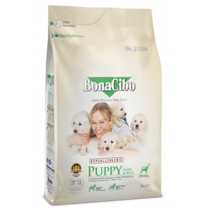 BonaCibo Dog Puppy kuivtoit lambaliha ja riisiga 3kg