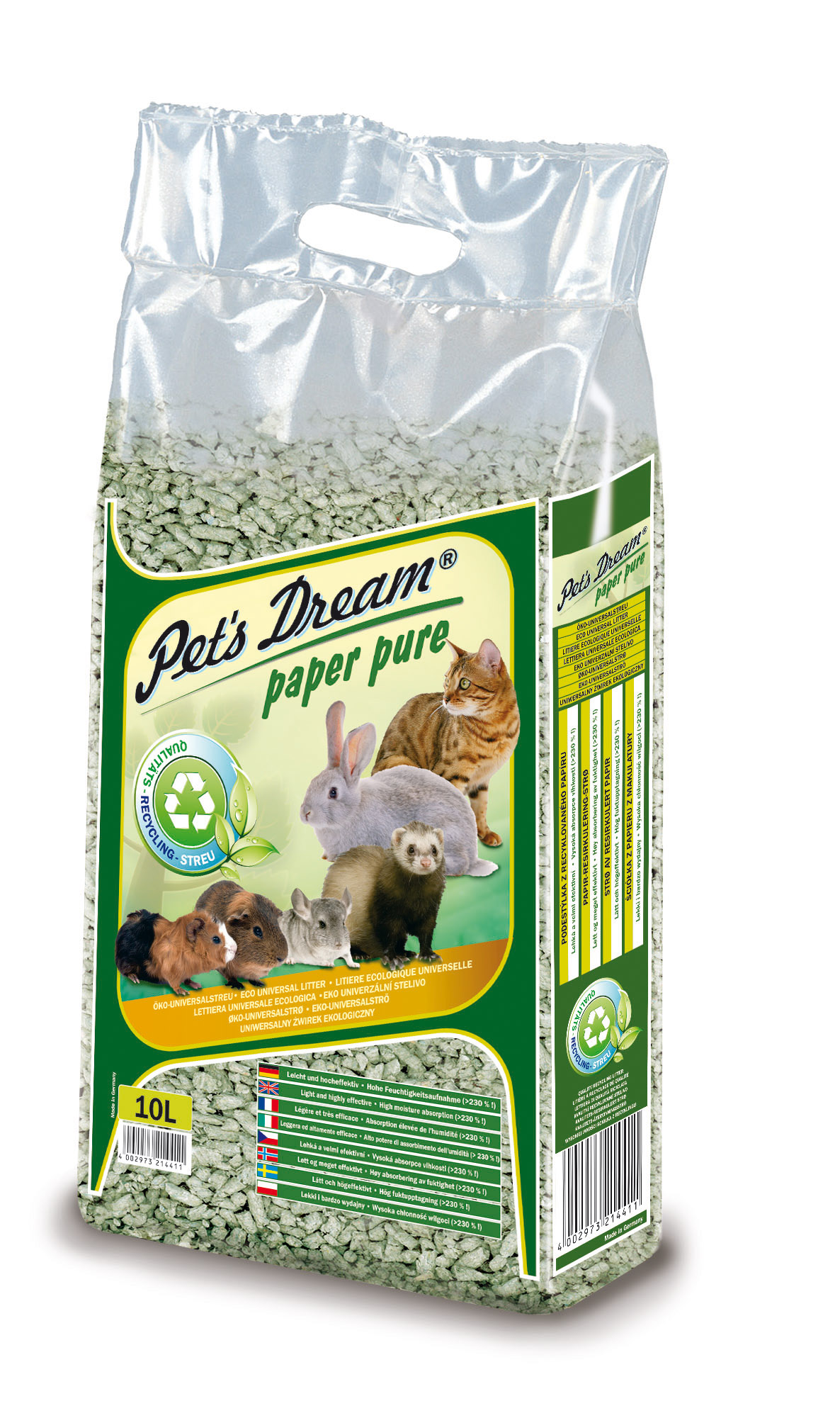 Pet&apos;s Dream Paper Pure taaskasutatud paberist allapanu 10L