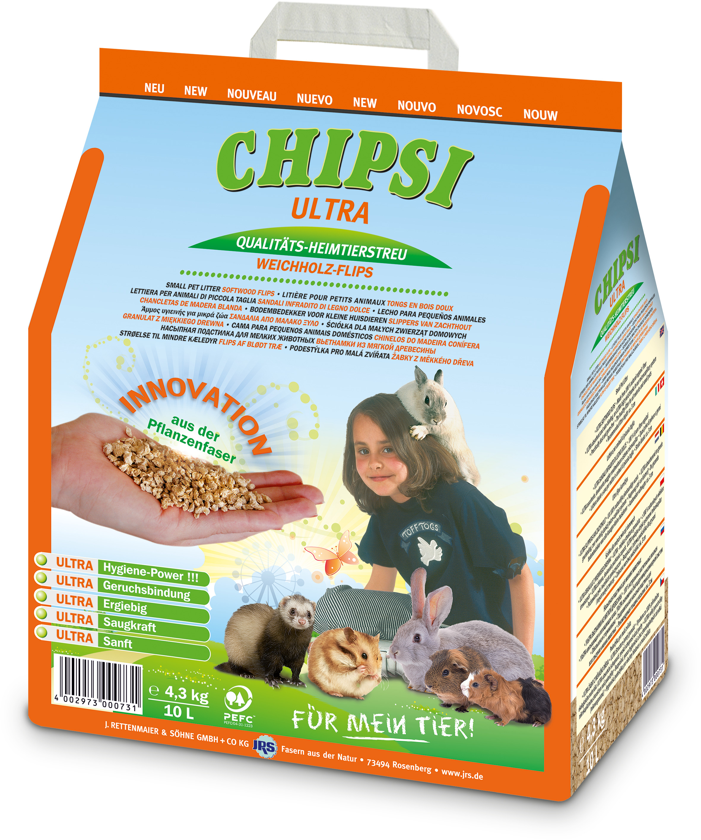 Chipsi Ultra puidugraanulid 10L 4,3kg