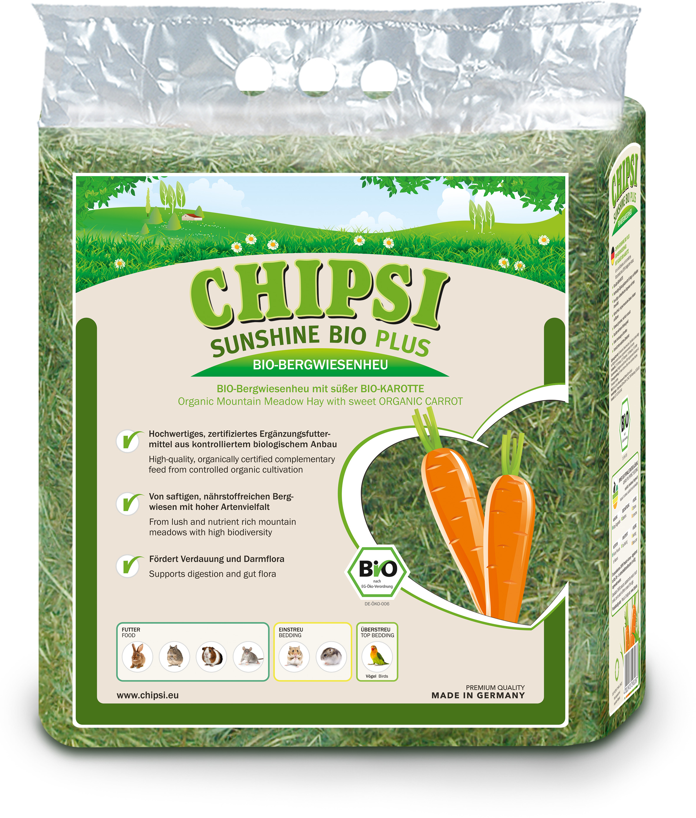 Chipsi Sunshine Bio Nature + Carrot hein 0,6kg