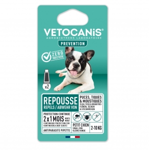 VETOCANIS PARASIIDITÕRJE PIPETT VÄIKE KOER 2x2ml (KUNI 10KG)