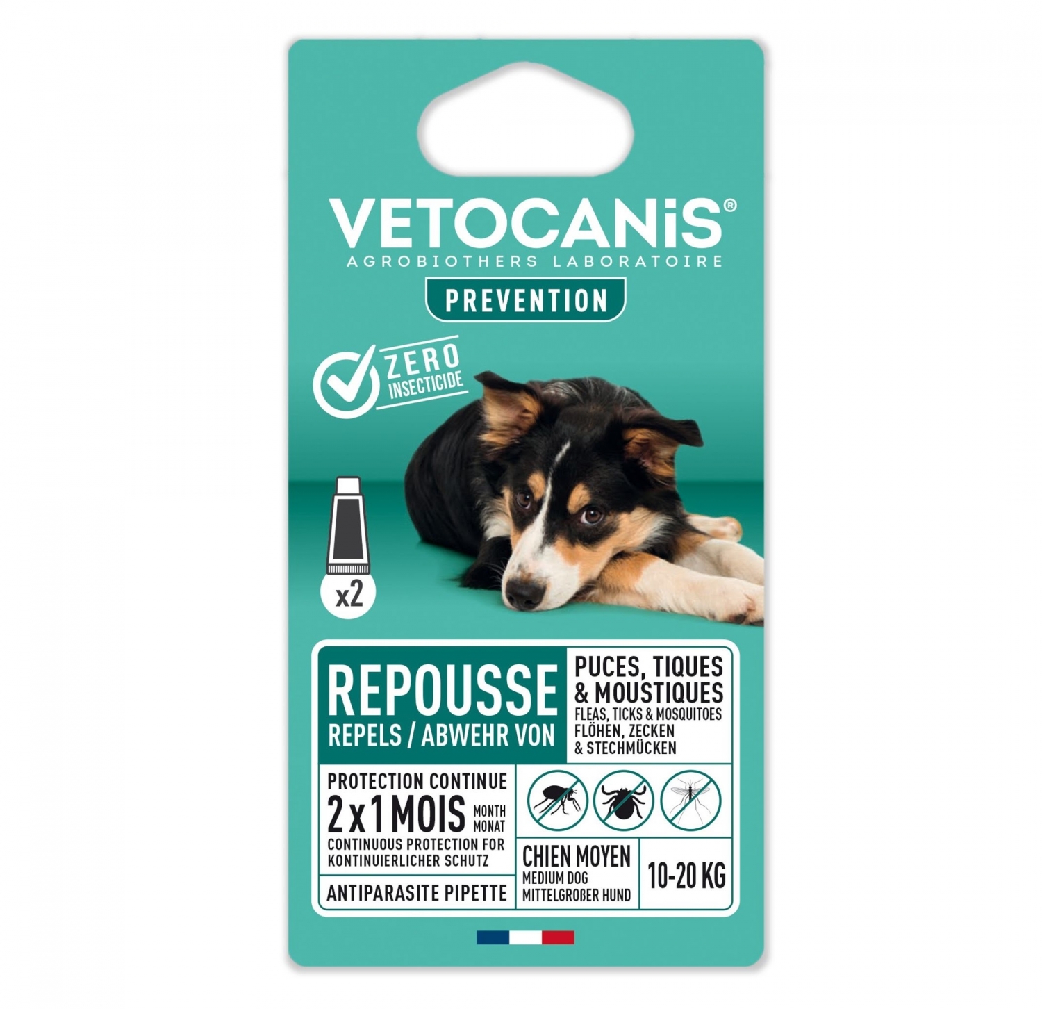 VETOCANIS PARASIIDITÕRJE PIPETT 2x3ML KESKMINE KOER (10-20kg)