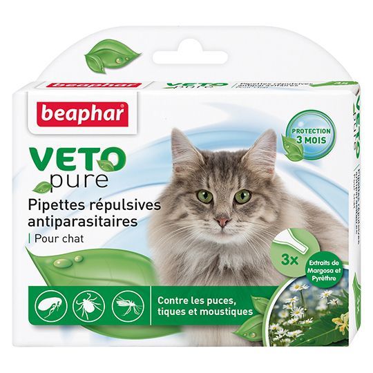 Beaphar Veto Pure Bio Spot On Cat N3, välisparasiitide vastased peletustilgad kassidele