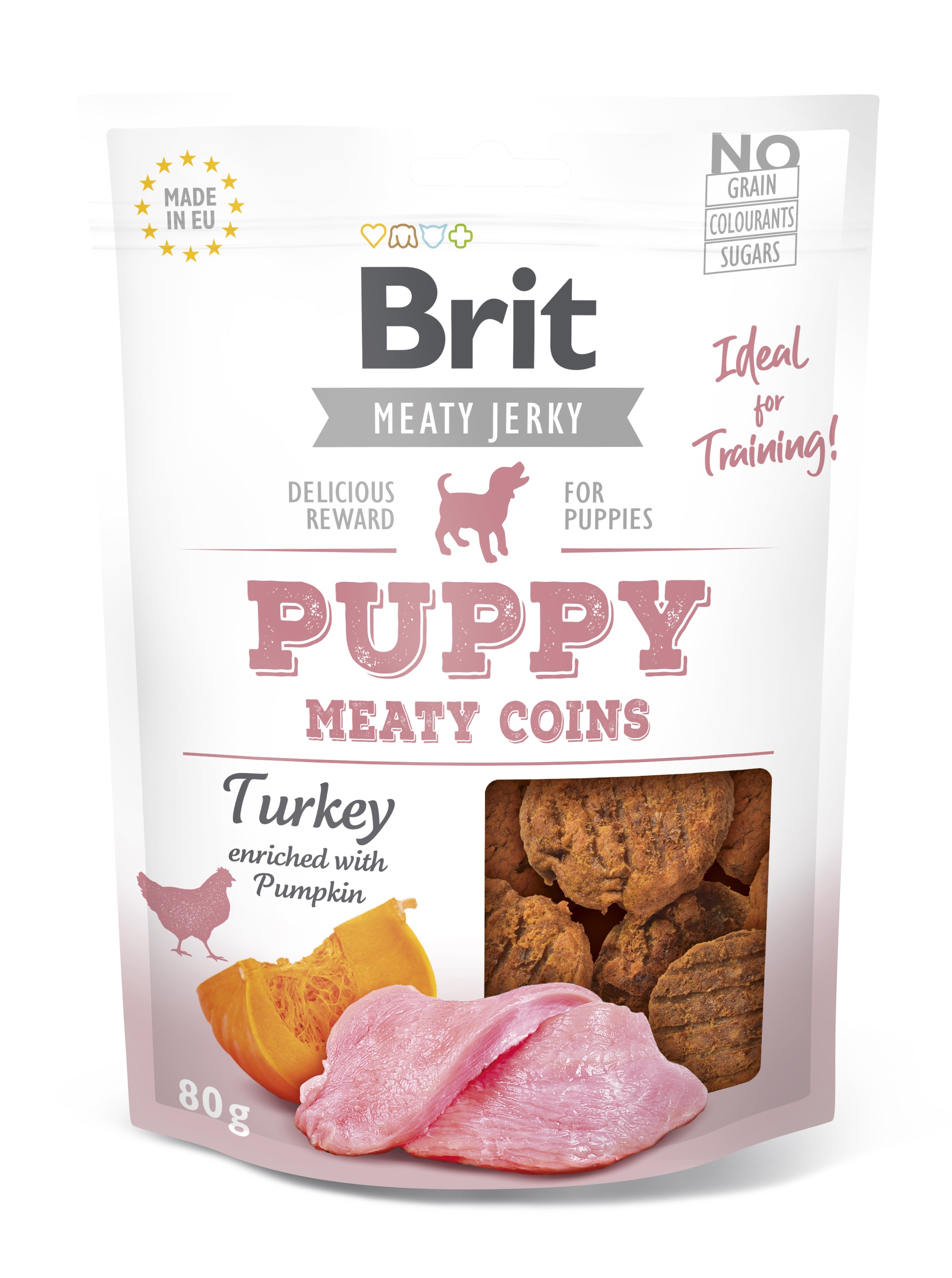 Brit Jerky Puppy Turkey Meaty Coins närimismaius kutsikatele 80g