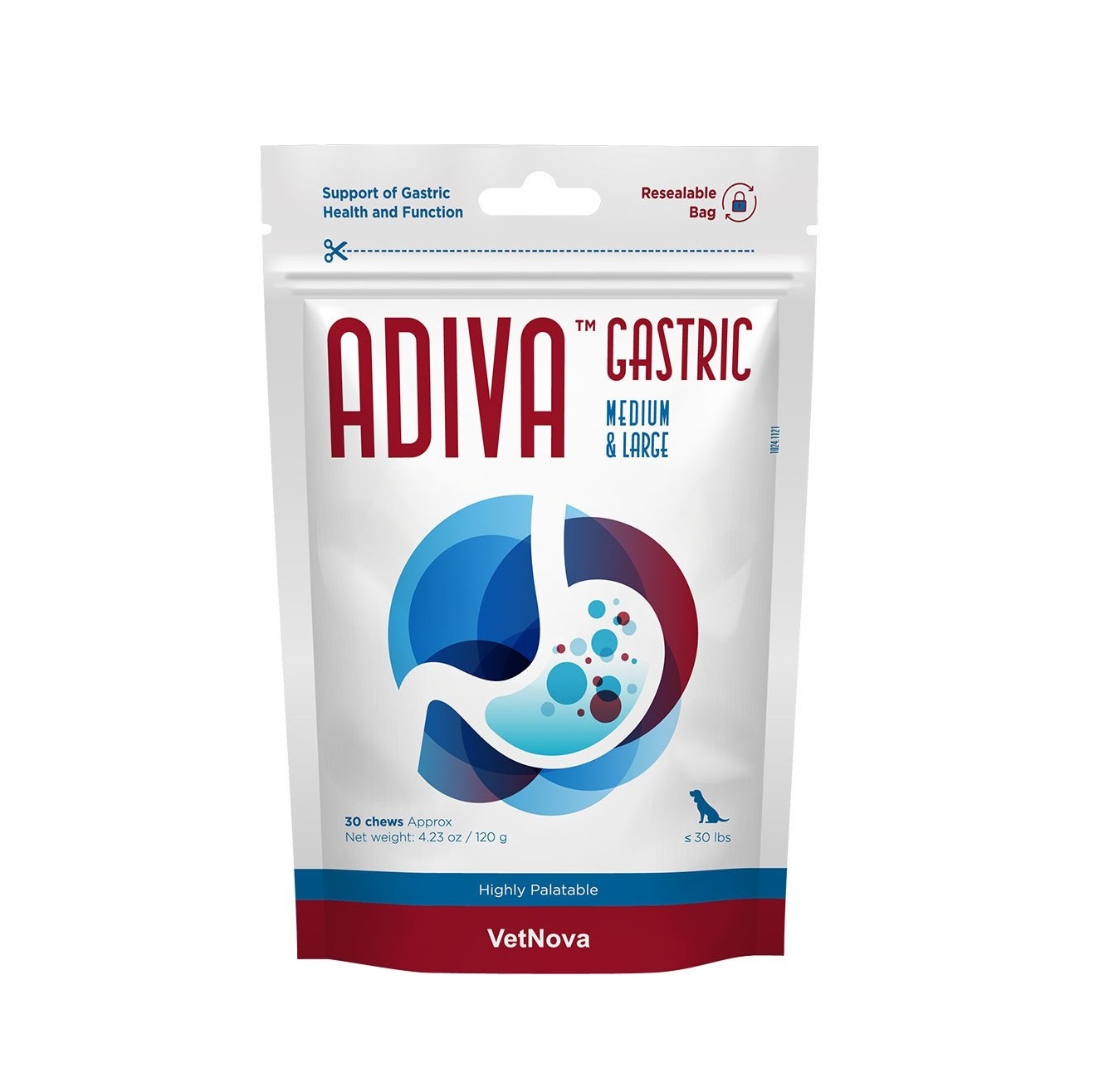 VetNova ADIVA Gastric Chews MEDIUM/LARGE N30 (mao fn. toetuseks)