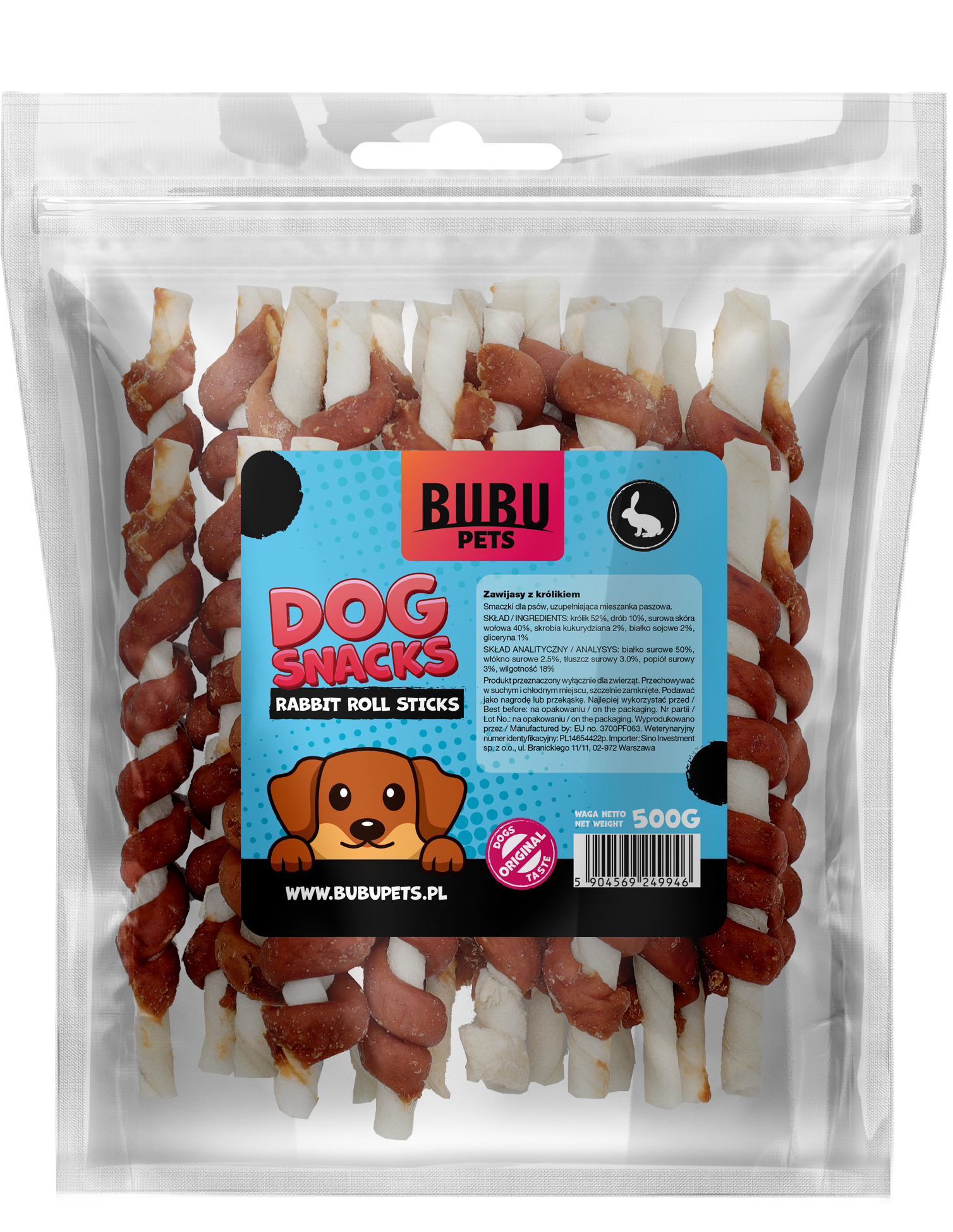 Bubu Pets koeramaius jäneseliharullid 500g