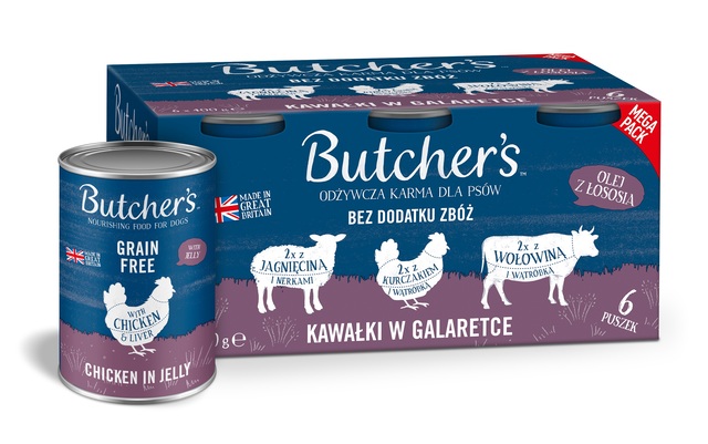 Butcher's Original konserv koertele veis/lammas/kana 400g x 6tk