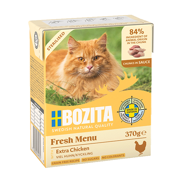 Bozita Steriliesd Chunks in Sauce with extra Chicken 6x370g