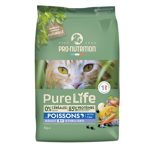 Pro-Nutrition PureLife Adult Sterilised with Fish 8+ 2kg