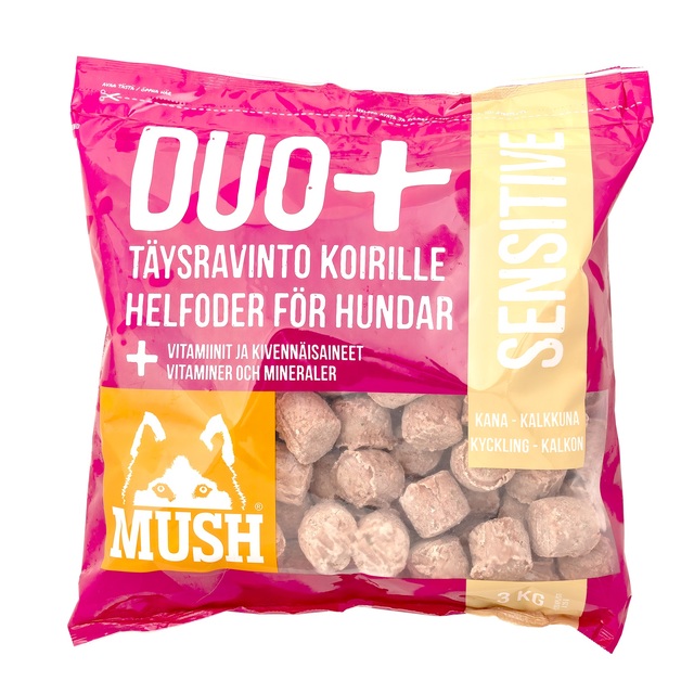 Mush Duo+ Sensitive koera täissööt kana/kalkun 1kg