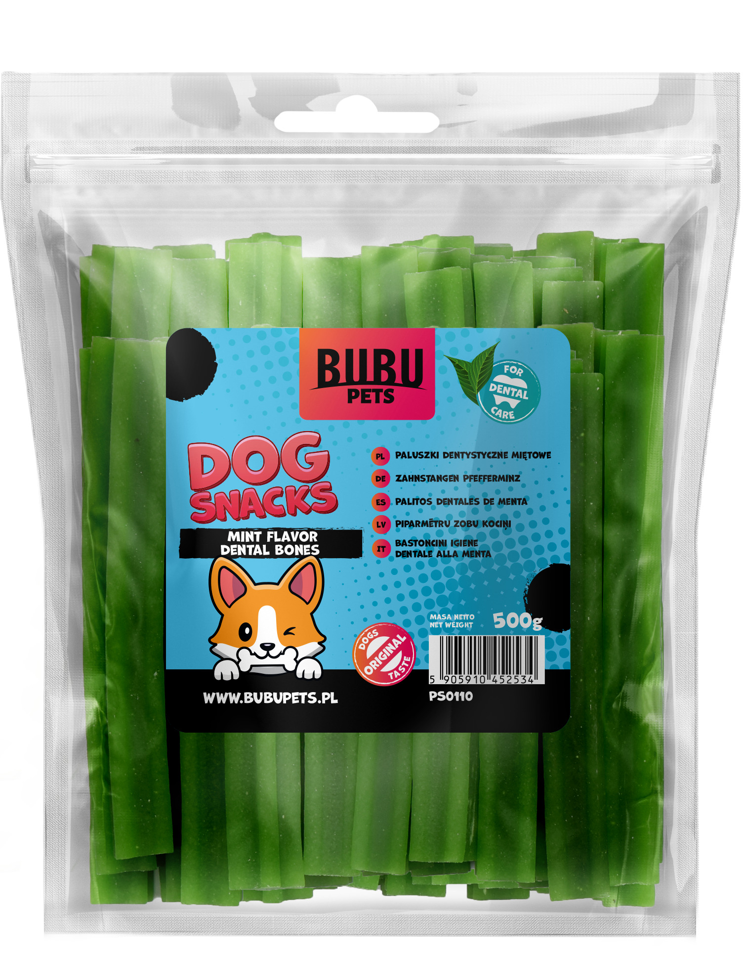 Bubu Pets koeramaius närimispulk piparmündiga 500g