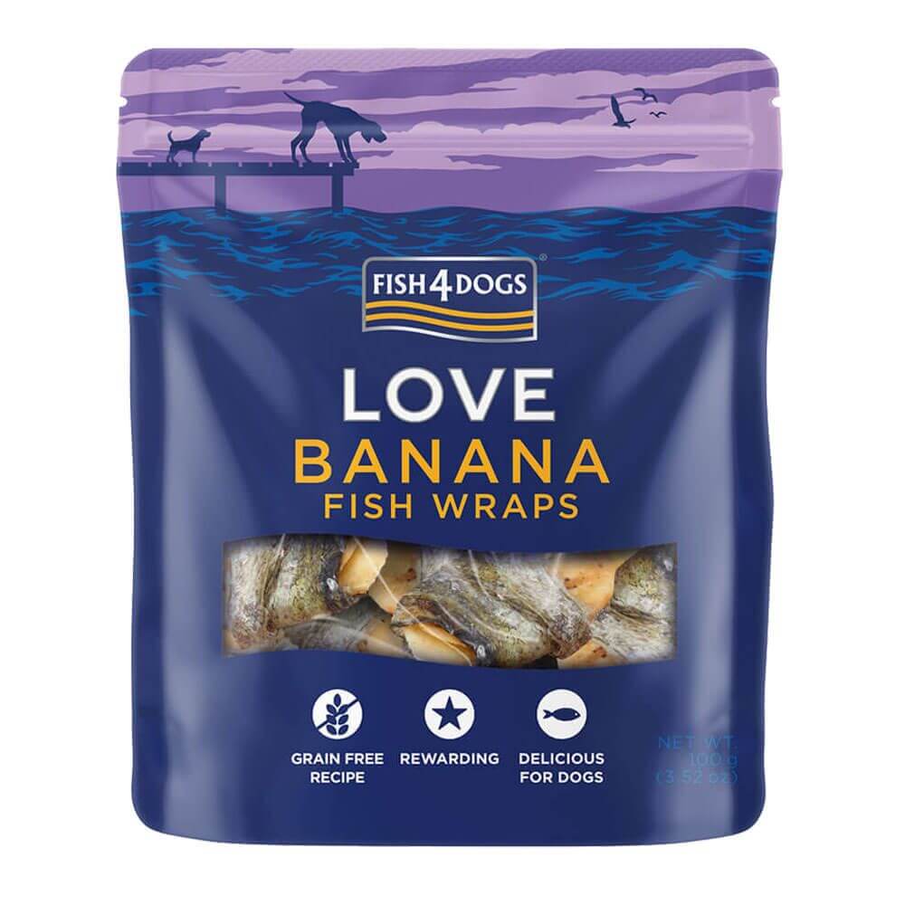 Fish4Dogs maius koertele Fish Wraps banaaniga 100 g