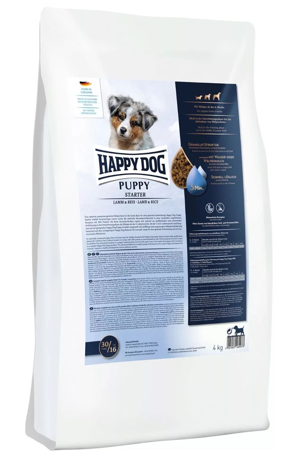 Happy Dog Puppy Starter Lamb&Rice 4kg