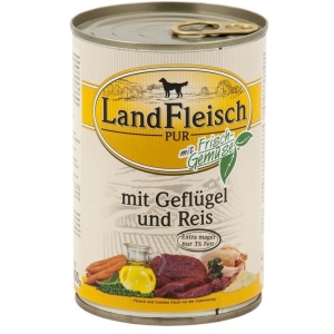 LandFleisch Dog Pur Geflügel&Reis extra mager / Linnuliha & Riis 400g