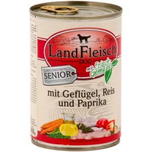 LandFleisch Dog Senior Geflügel & Reis & Paprika / Linnuliha & Riis & Paprika 400g