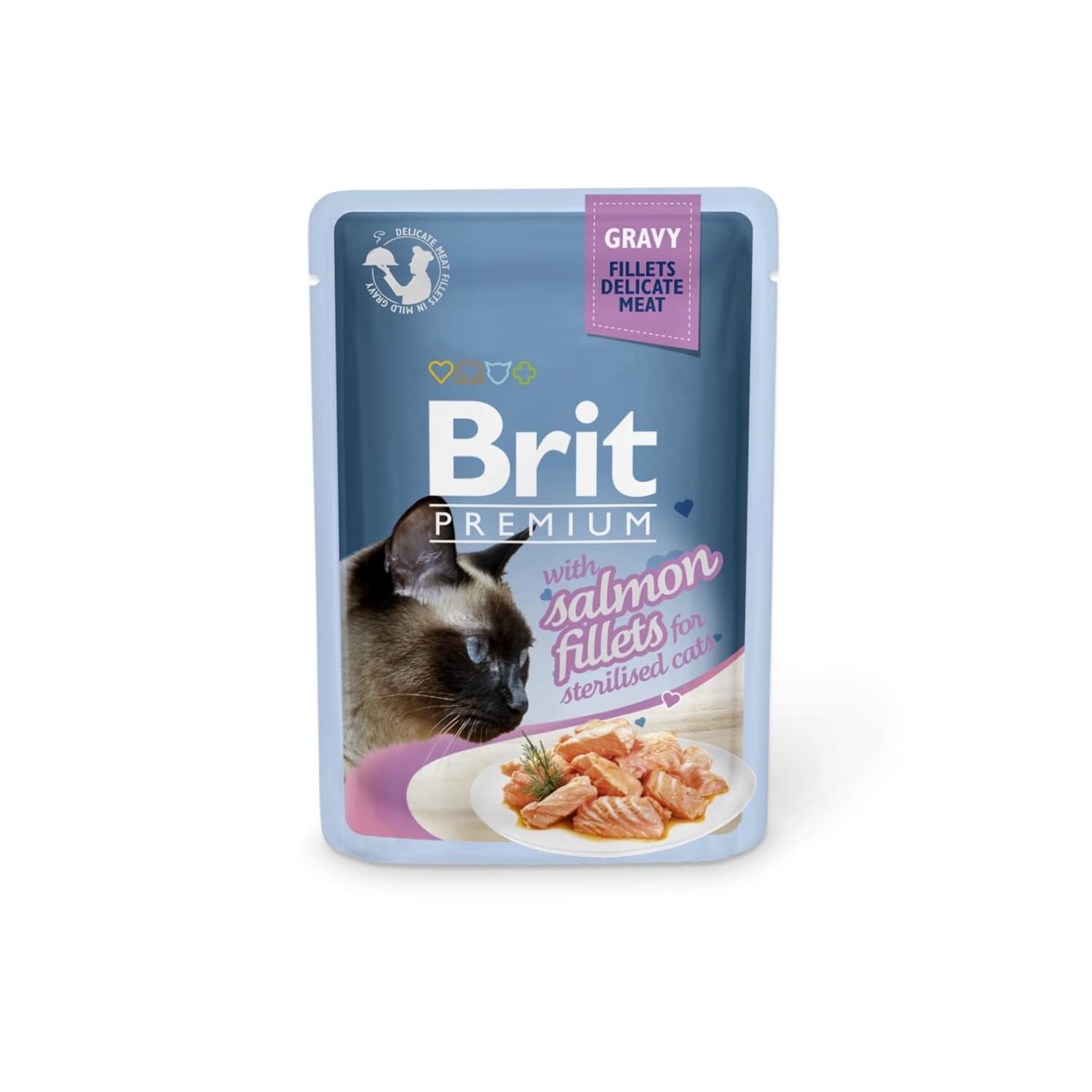 Brit Premium Cat Delicate Salmon Fillets in Gravy märgtoit steriliseeritud kassidele 85g