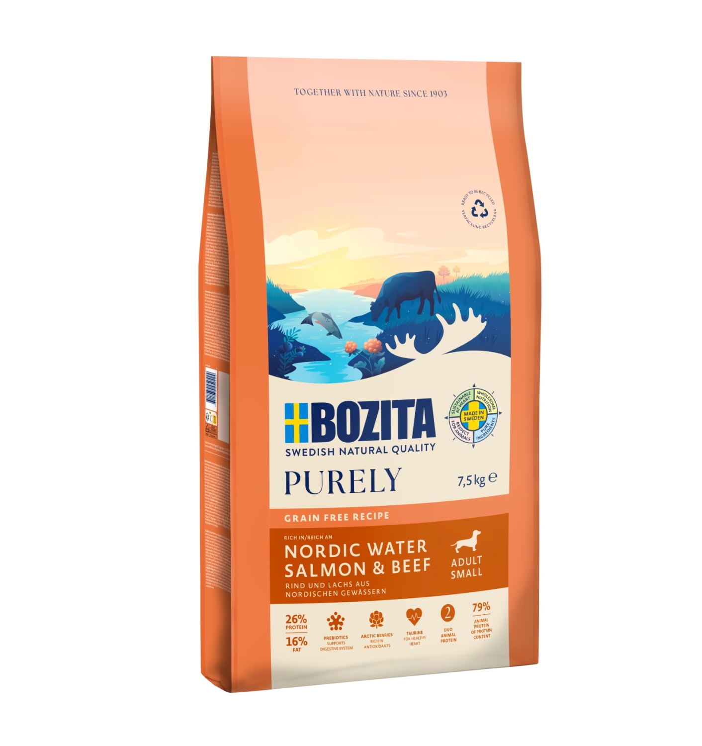 Bozita Purely Adult Small GF Salmon & Beef 7,5kg