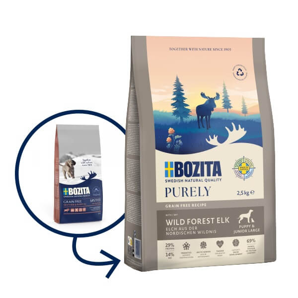 Bozita Dog Purely Puppy&Junior Large Elk Grain Free 2,5kg