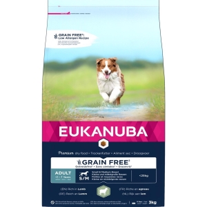 EUKANUBA Adult lambalihaga väikestele ja keskmistele koertele teraviljavaba 3 kg