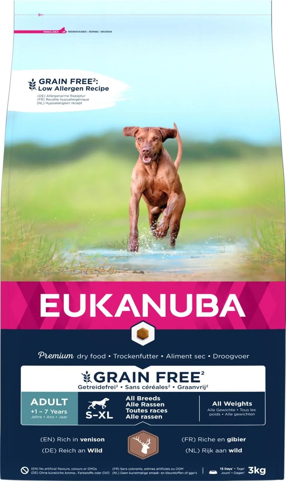 EUKANUBA Adult с олениной всем собакам беззерновой 3 кг