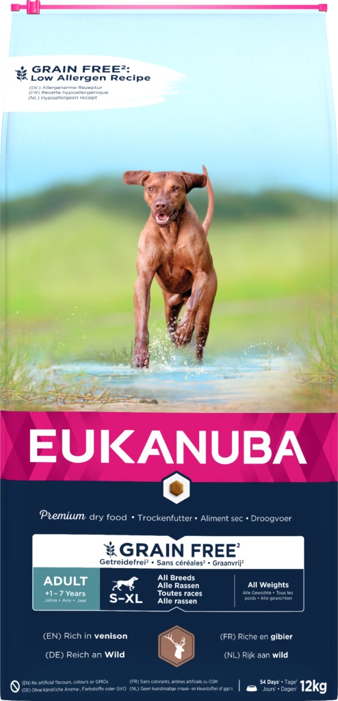 EUKANUBA Adult с олениной всем собакам беззерновой 12 кг