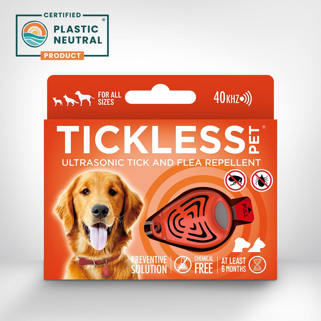 TICKLESS PET Ультразвуковой кулон против клещей и блох, оранжевый