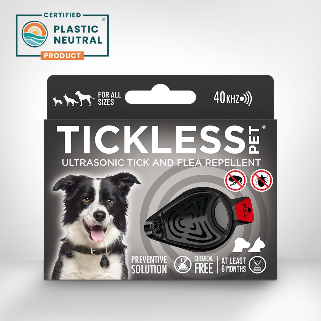 TICKLESS PET Ультразвуковой кулон против клещей и блох, черный