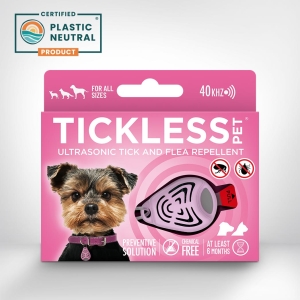 TICKLESS PET Ультразвуковой кулон против клещей и блох, розовый