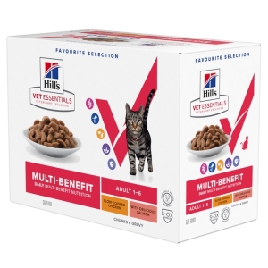 Hill's VE Multi-Benefit einekotikeste multipakk kana/lõhe, 12 x 85g