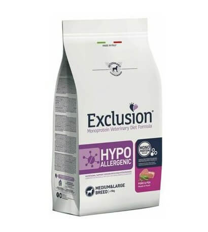 Exclusion Hypoallergenic Adult Pork&Pea Medium/Large Breed 12kg
