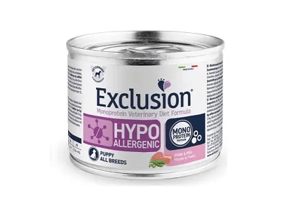 Exclusion Hypoallergenic Puppy Pork&Pea 12x200g