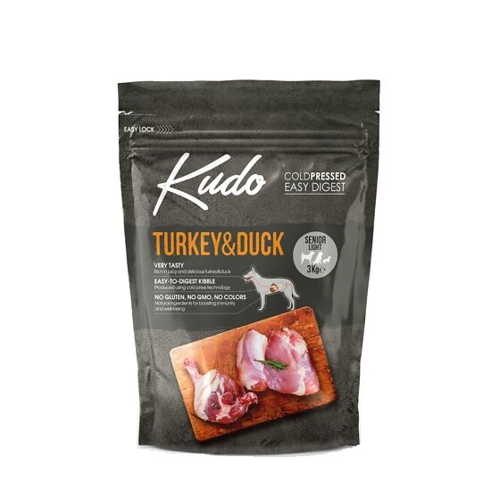 Kudo Turkey&Duck Senior Light külmpressitud koeratoit 3kg