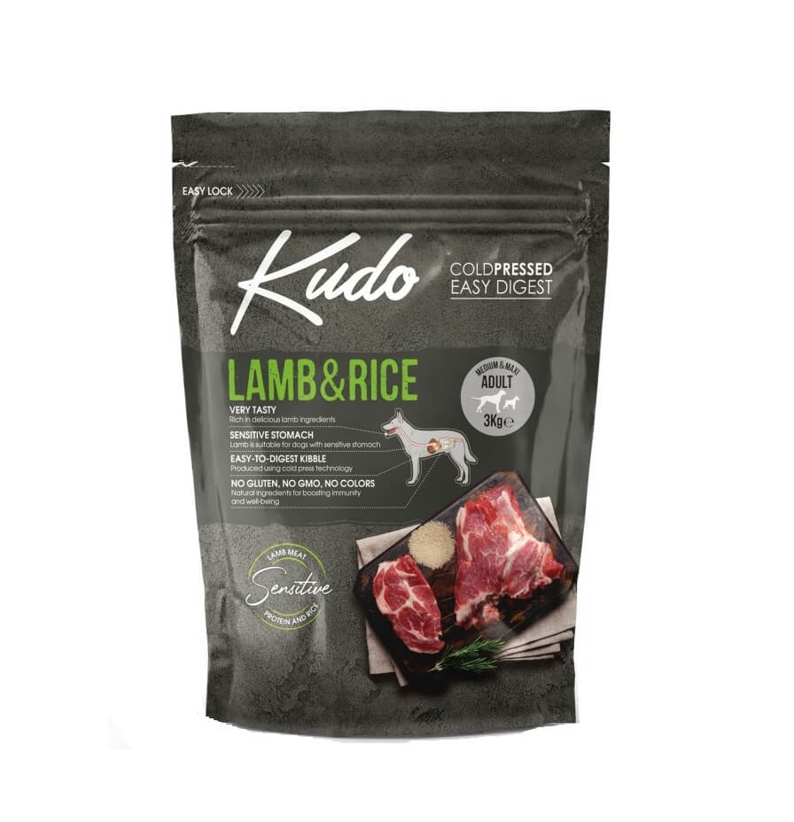 Kudo Lamb&Rice külmpressitud koeratoit 3kg