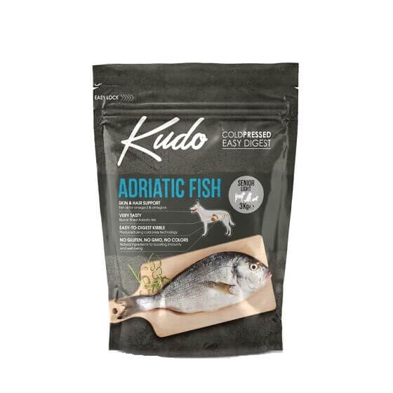 Kudo Adriatic Fish Senior Light külmpressitud koeratoit 3kg
