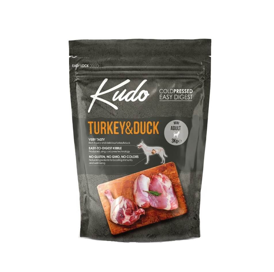 Kudo Turkey&Duck Mini külmpressitud koeratoit 3kg