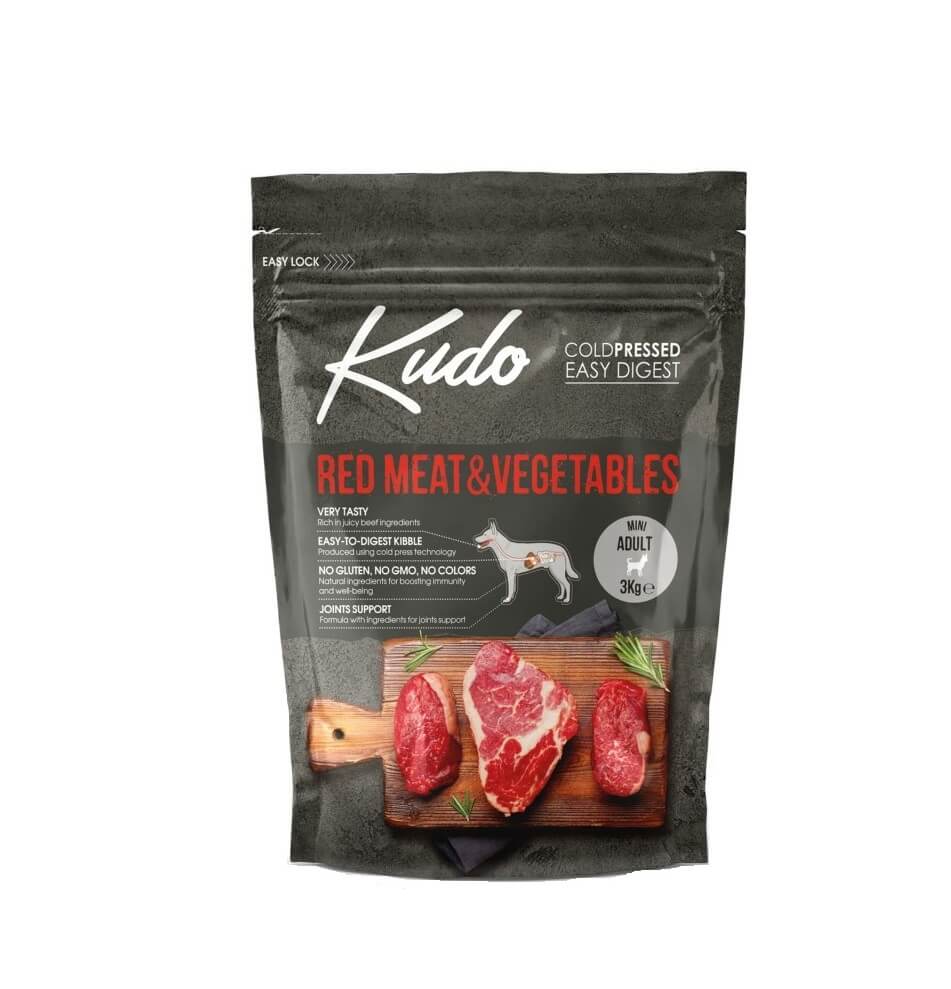 Kudo Red Meat&Vegetables Mini külmpressitud koeratoit 3kg