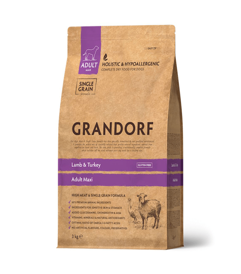 Grandorf Lambaliha ja Kalkuniliha Täiskasvanud Suurtele Koertele 3kg (Parim enne 25.07.2025)