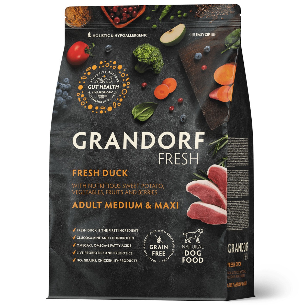Grandorf Fresh Värske Pardiliha ja Bataat keskmist ja suurt kasvu koertele 1kg