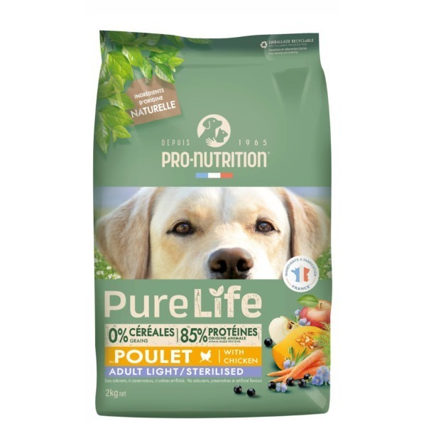 Pure Life Dog Light / Sterilized Ülekaalulistele ja steriliseeritud koertele 2kg
