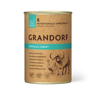 Grandorf Pühvli ja Kalkuniliha konserv koertele 400g