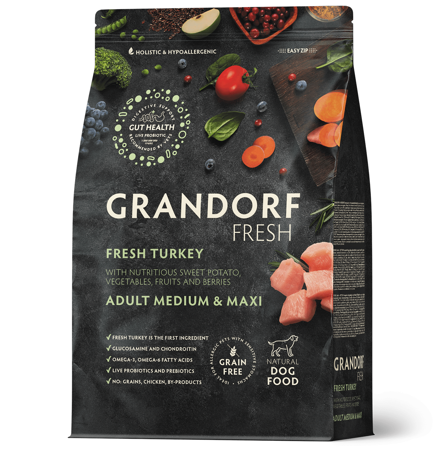 Grandorf Fresh Värske Kalkun ja Bataat keskmistele ja suurtele koertele 3kg